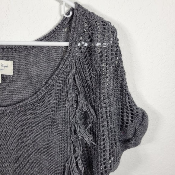 American Eagle Outfitters M Women woven crochet short sleeves - Picture 2 of 7